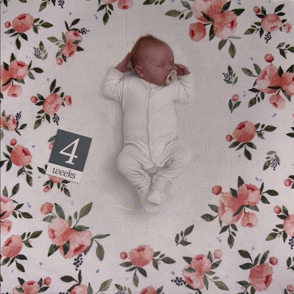 Floral Baby Growth Blanket - Picture 1 of 4
